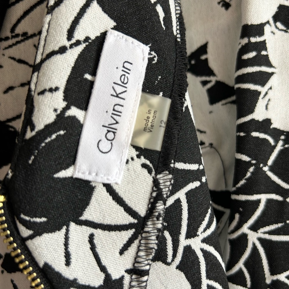 Calvin Klein Black and White Sheath Midi Dress - Picture 5 of 7